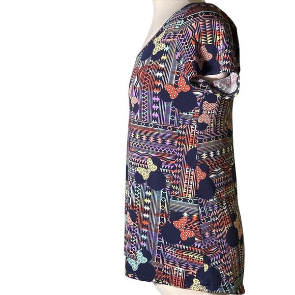 LulaRoe Disney Classic T-Shirt Womens XS Multicolor Minnie Mouse Aztec Colorful - Picture 2 of 4